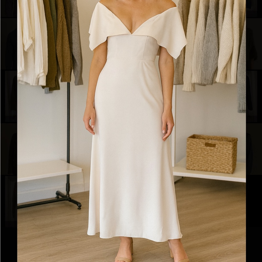 Elegant Off-Shoulder White Dress